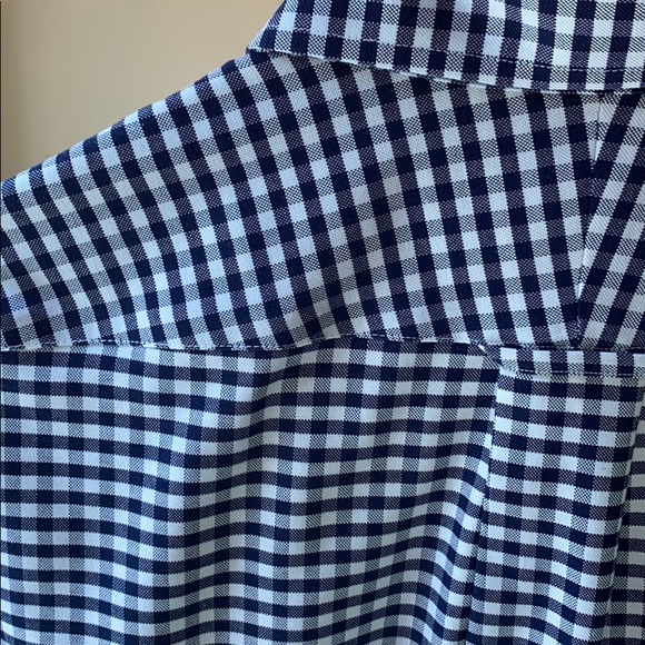 Long sleeve Lands’ End blue and white check - Picture 2 of 2